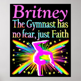 GEEN ANGST ALLEEN GELOOF GEPERSONALISEERDE GYMNAST POSTER