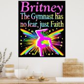 GEEN ANGST ALLEEN GELOOF GEPERSONALISEERDE GYMNAST POSTER (Keuken)