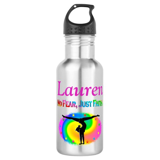 GEEN ANGST ALLEEN GELOOF GYMNAST MEISJE WATER FLES (Voorkant)