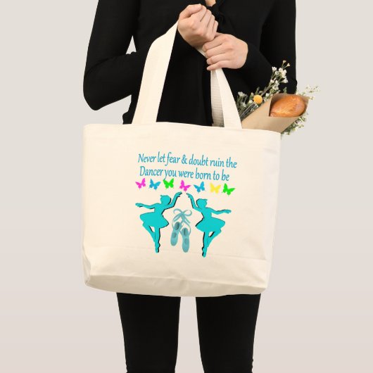GEEN ANGST ALLEEN MAAR GELOOF BALLERINA GROTE TOTE BAG (Voorkant (product))