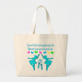 GEEN ANGST ALLEEN MAAR GELOOF BALLERINA GROTE TOTE BAG (Voorkant)