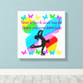 GEEN ANGST ALLEEN MAAR GELOOF FIGUUR SCHAATSEN VLI CANVAS AFDRUK (Insitu (Houten vloer))