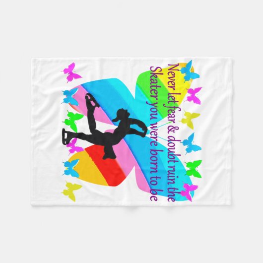 GEEN ANGST ALLEEN MAAR GELOOF FIGUUR SCHAATSEN VLI FLEECE DEKEN (Voorkant (Horizontaal))