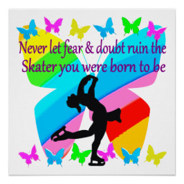 GEEN ANGST ALLEEN MAAR GELOOF FIGUUR SCHAATSEN VLI POSTER