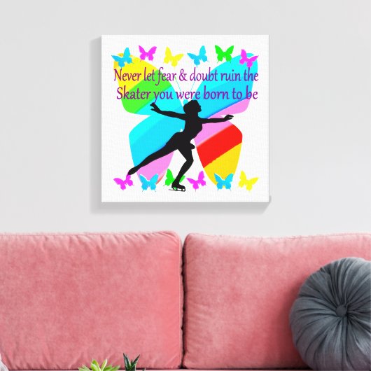 GEEN ANGST ALLEEN MAAR GELOOF FIGUUR SCHAATSER CANVAS AFDRUK (Insitu (Woonkamer))