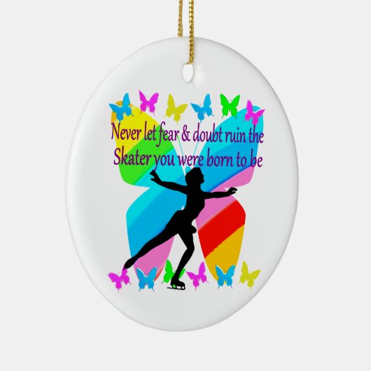 GEEN ANGST ALLEEN MAAR GELOOF FIGUUR SCHAATSER KERAMISCH ORNAMENT (Rechts)