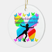 GEEN ANGST ALLEEN MAAR GELOOF FIGUUR SCHAATSER KERAMISCH ORNAMENT (Links)