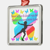 GEEN ANGST ALLEEN MAAR GELOOF FIGUUR SCHAATSER METALEN ORNAMENT (Links)