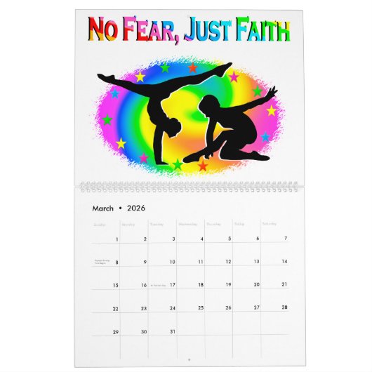 GEEN ANGST ALLEEN MAAR GELOOF INSPIRERENDE GYMNAST KALENDER (Mar 2026)