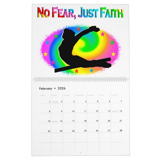 GEEN ANGST ALLEEN MAAR GELOOF INSPIRERENDE GYMNAST KALENDER (Feb 2026)