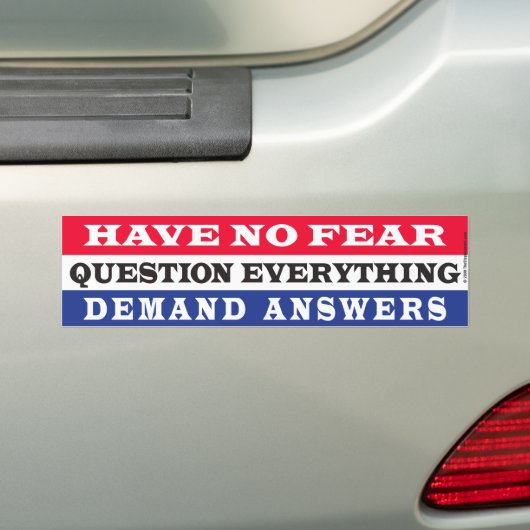 Geen angst bumpersticker (Op auto)
