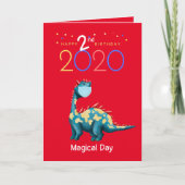 Geen angst DRAGON in Facemask Kids Verjaardag Kaart (Voorkant)