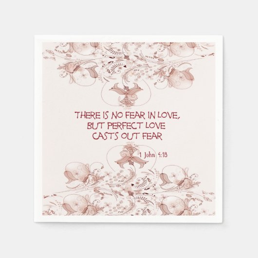 Geen angst in de liefde Bijbelteksten Servetten (Voorkant)