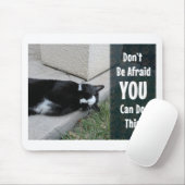 Geen Angst Kitty Epische Motivatie Slogan Foto Muismat (Met muis)