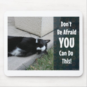 Geen Angst Kitty Epische Motivatie Slogan Foto Muismat