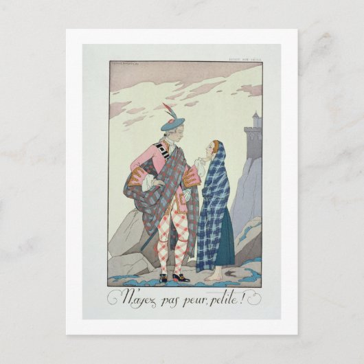 Geen angst, kleine. 1922 (pochoirdruk) briefkaart (Voorkant)