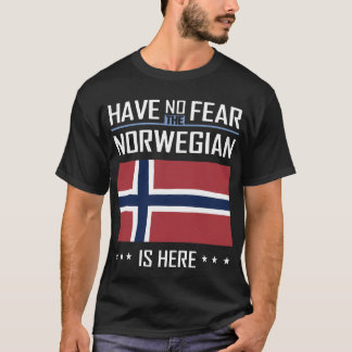 geen angst meer voor de noorse patriottische t-shi t-shirt