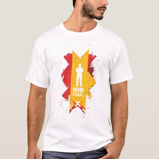 Geen angst T-shirt! Ontworpen T-shirt (Voorkant)