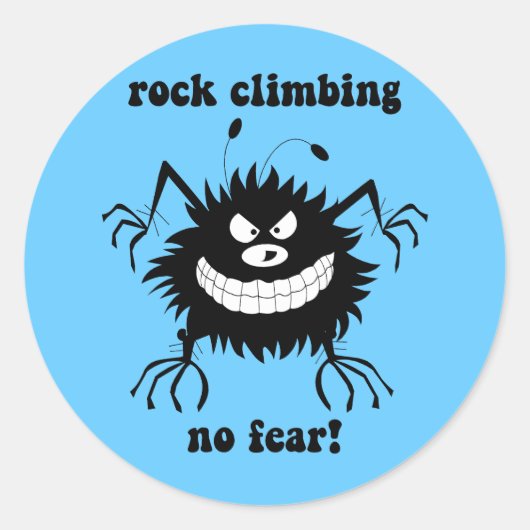 geen angst voor een rotsbeklimming ronde sticker (Voorkant)