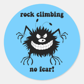 geen angst voor een rotsbeklimming ronde sticker