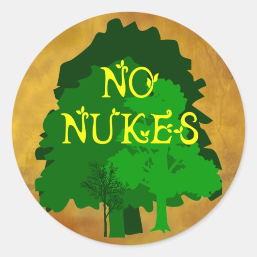 Geen Anti KernGezegde van Vernietiging met Bomen Ronde Sticker (Voorkant)