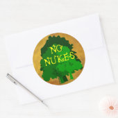 Geen Anti KernGezegde van Vernietiging met Bomen Ronde Sticker (Envelop)