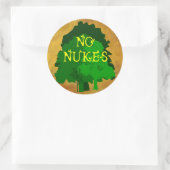 Geen Anti KernGezegde van Vernietiging met Bomen Ronde Sticker (Tas)
