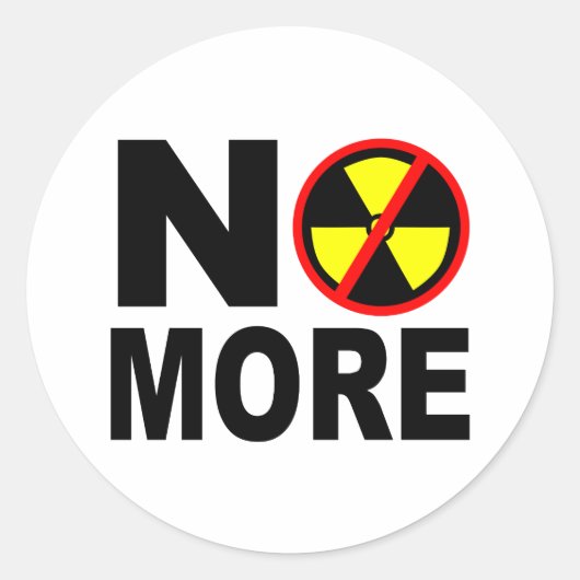 Geen anti-nucleaire protestslogan meer ronde sticker (Voorkant)