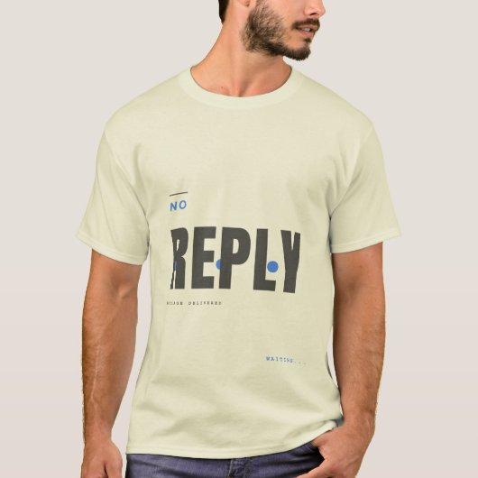 Geen Antwoord Tech Typografie Ontwerp T-shirt (Voorkant)