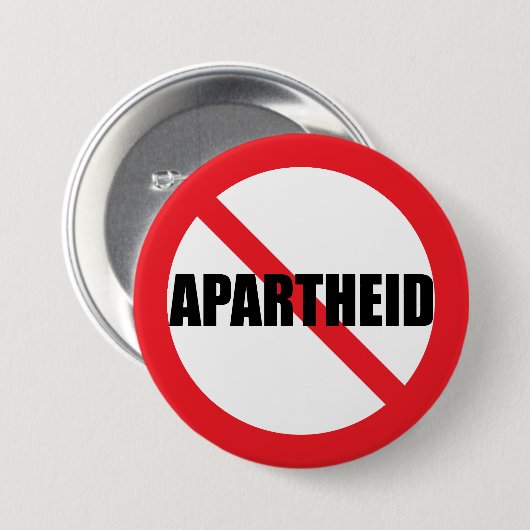 "GEEN APARTHEID" PINBACK BUTTON (Voorkant /achterkant)