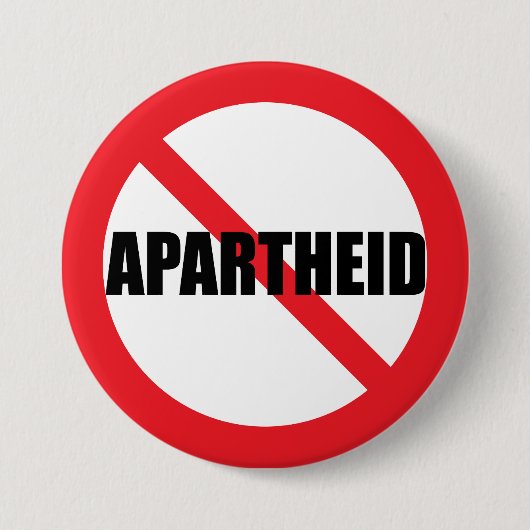 "GEEN APARTHEID" PINBACK BUTTON (Voorkant)