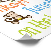 Geen Apen Die Meer Op Het Bed Springen Poster (Hoek)