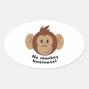 Geen apenbedrijf ovale sticker