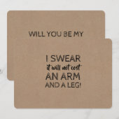 Geen arm en been kosten grappig bruidsmeisje voors kaart (Voorkant / Achterkant)