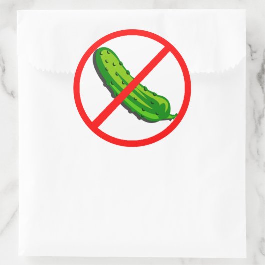 Geen augurk ronde sticker (Tas)