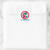Geen auteursrecht ronde sticker (Tas)