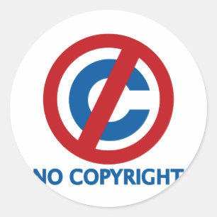 Geen auteursrecht ronde sticker