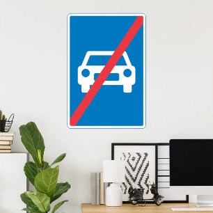 Geen auto's ondertekenen Poster