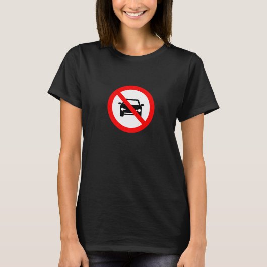 Geen auto's t-shirt (Voorkant)