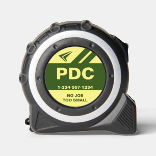 Geen baan te kleine initialen nummer groen geel rolmaat