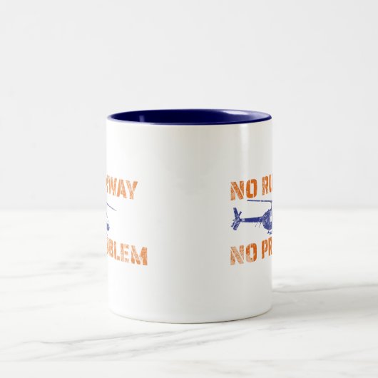 Geen baanvak Geen probleemhelikopterpiloot-Mok met Tweekleurige Koffiemok (Center)