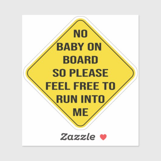 Geen Baby aan boord Sticker (Vel)