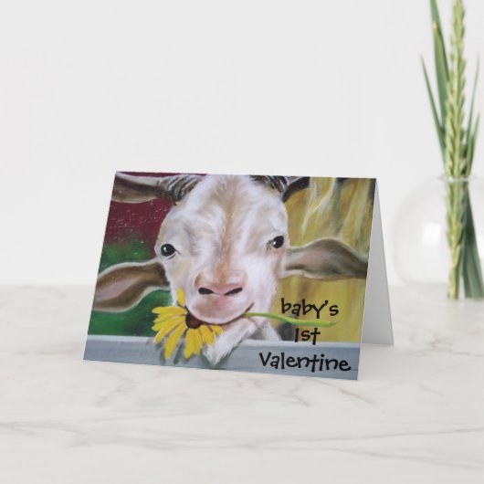 "GEEN BABY-HAPPY 1ST VALENTIJN FEESTDAGEN KAART (Voorkant)
