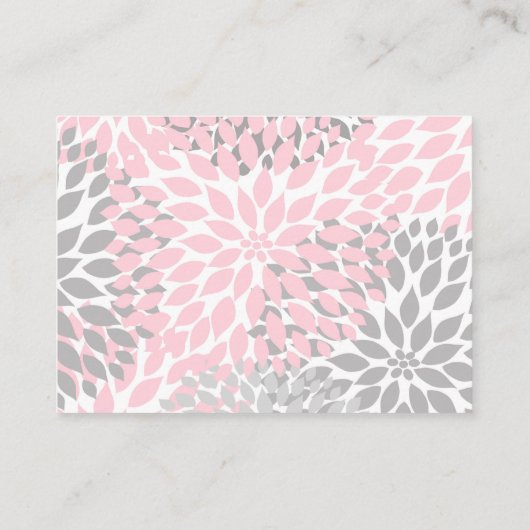 Geen baby shower inlegkaart, roze melkroze flacon informatiekaartje (Achterkant)