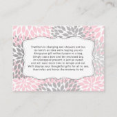 Geen baby shower inlegkaart, roze melkroze flacon informatiekaartje (Voorkant)