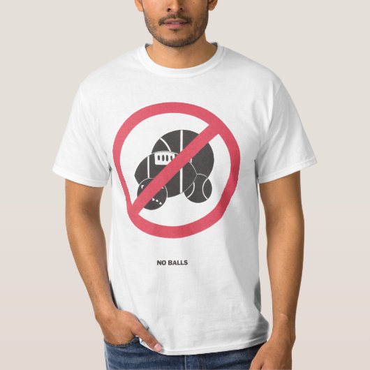 Geen ballen t-shirt (Voorkant)