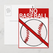 Geen Baseball-teken Briefkaart (Voorkant / Achterkant)