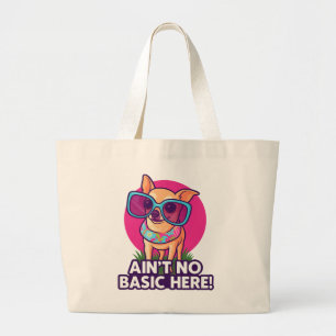 Geen basis hier! Chihuahua-Tas Grote Tote Bag