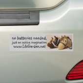 geen batterijen nodig bumpersticker (Op auto)