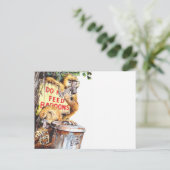 Geen baviaan eten briefkaart (Staand voorkant)